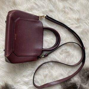Aritzia Auxiliary Burgundy Leather Crossbody Bag